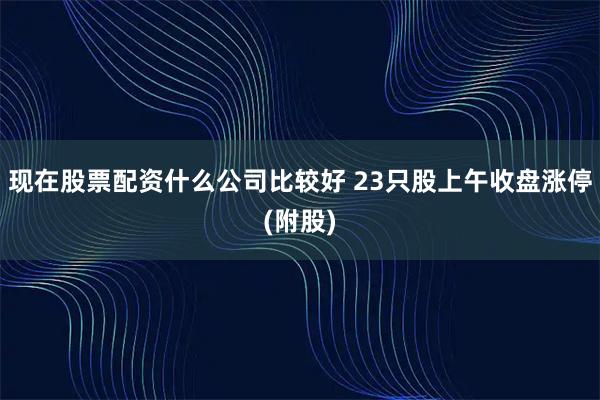 现在股票配资什么公司比较好 23只股上午收盘涨停(附股)